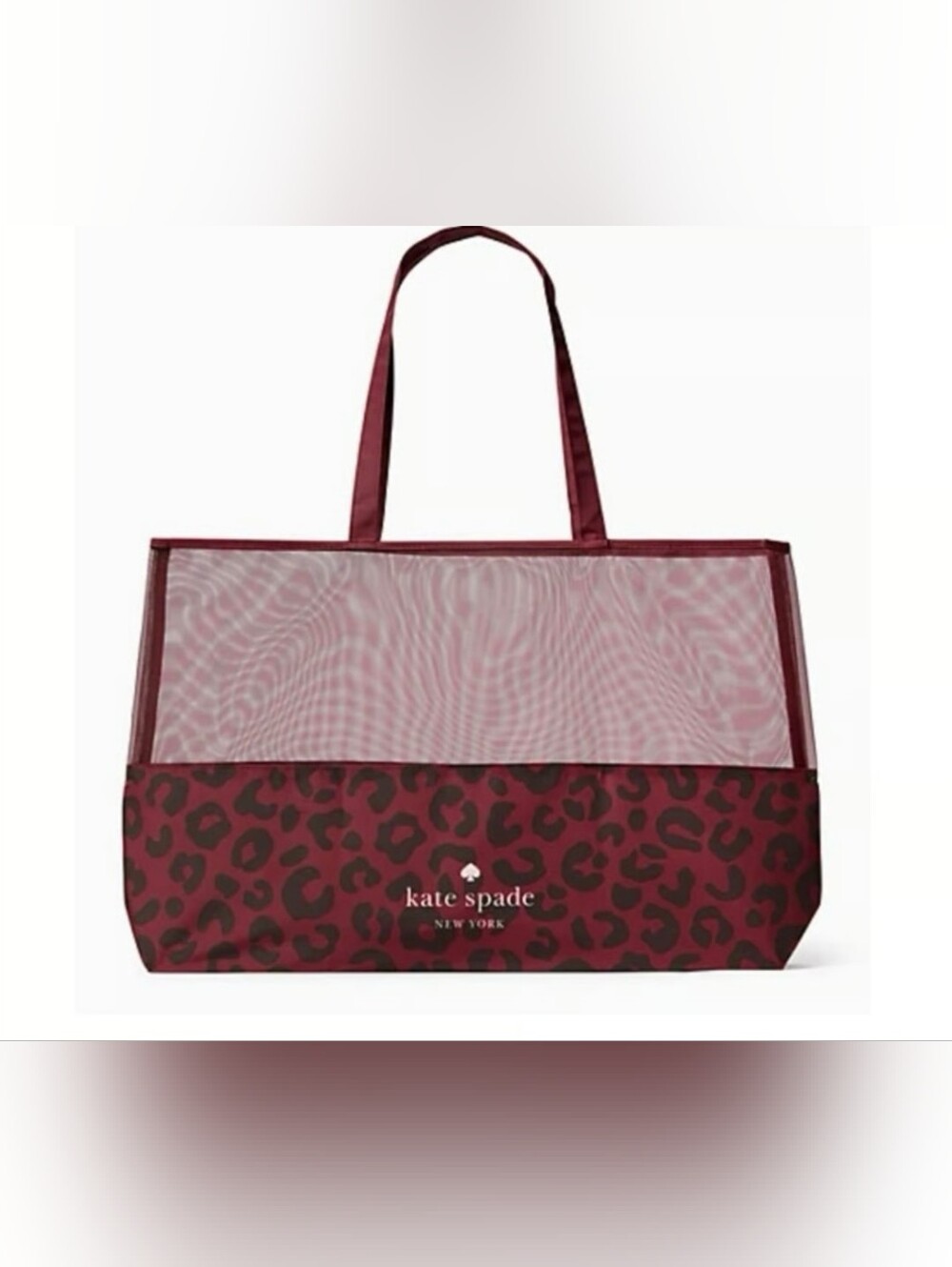 kate spade Burgundy and Black Leopard Mesh Tote
